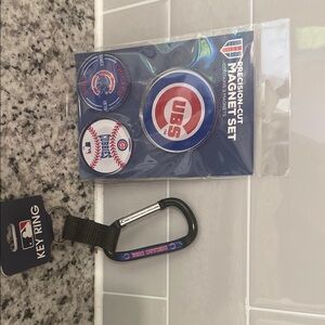 Chicago Cubs Magnet Set and Key Ring